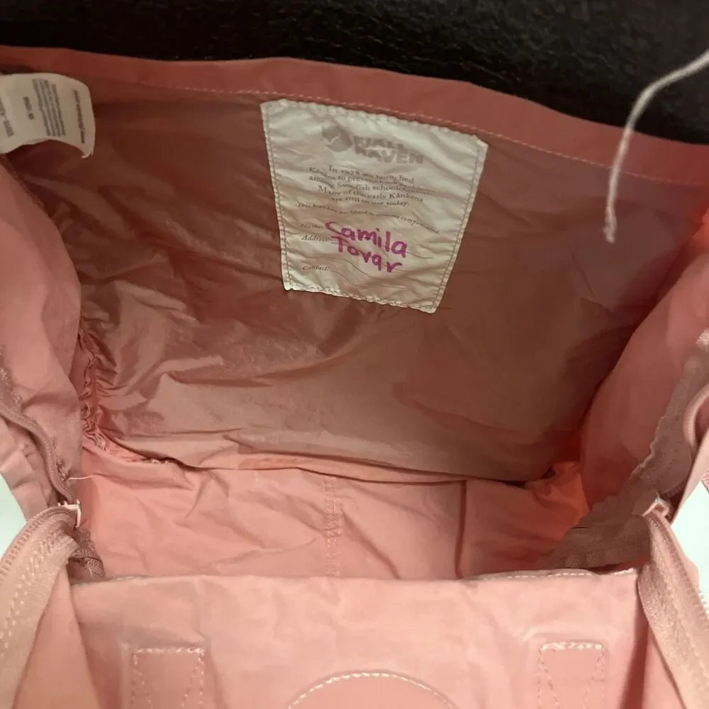 FJALLRAVEN KANKEN Girls Backpack Pink Adjustable Strap Top Handle Outdoor 23510